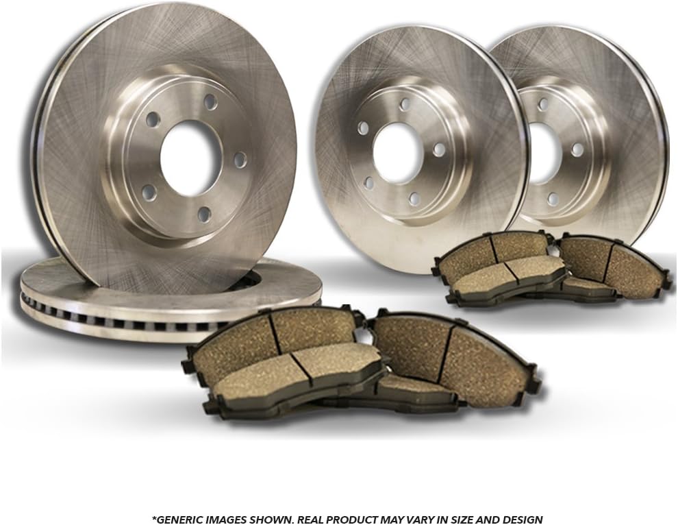(Front+Rear Kit)(High-End) 4 OEM Replacement Disc Brake Rotors + 8 Ceramic Pads(Fits:- Toyota Lexus)(5lug)