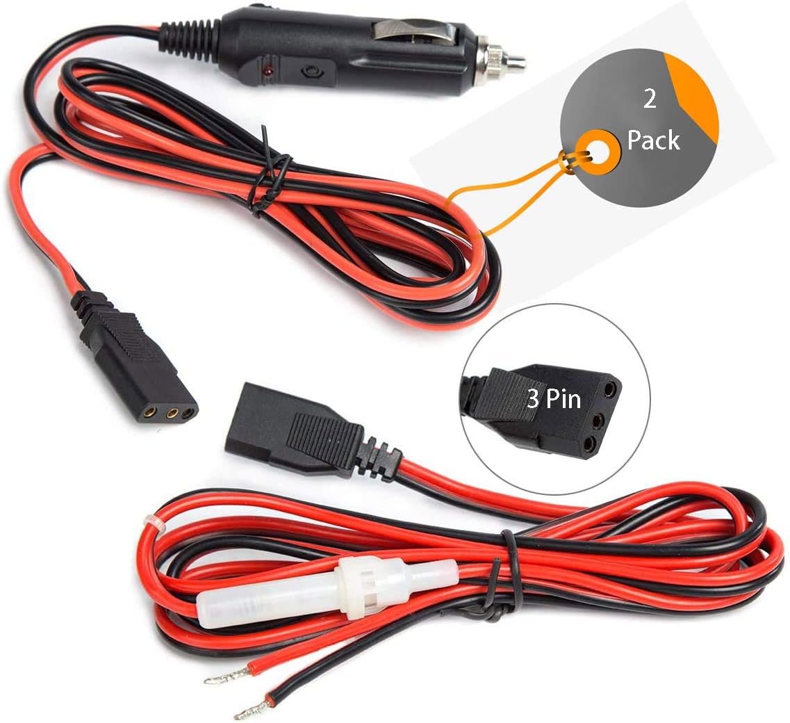 Cb Radio Power Cord/Cables 2Wire 15A 3Pin CB Power Cord with 12V