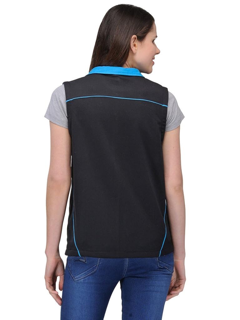 scott women's premium rich cotton sleeveless jacket - black