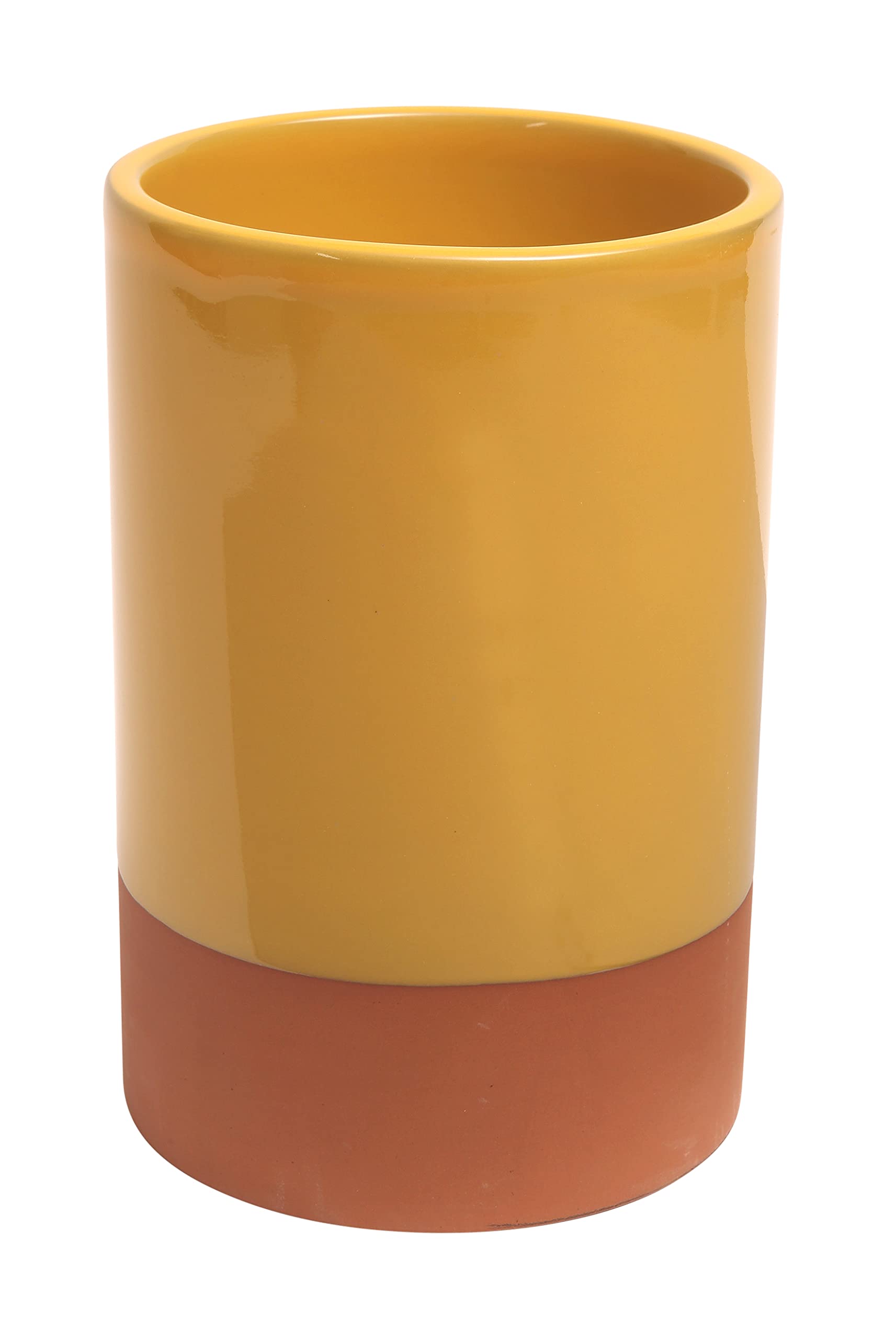 Dexam Sintra Glazed Terracotta Wine Cooler - Ochre, White