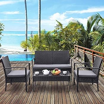 Amazon.com: Tuoze 5 Pieces Patio Furniture Sectional Set ...