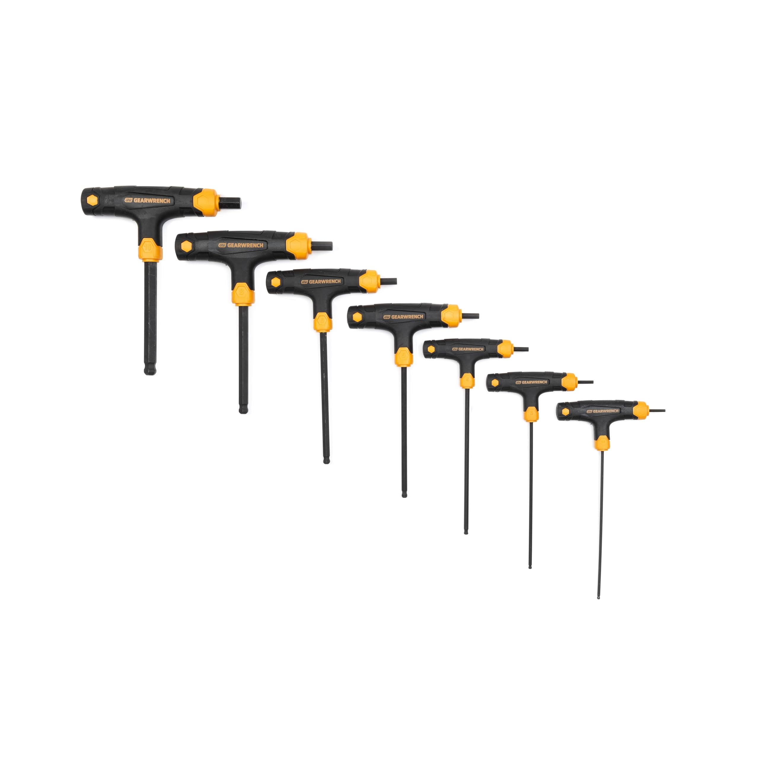 GearWrench 83516 Metric T-Handle Ball End Hex Key Set, 7 Piece
