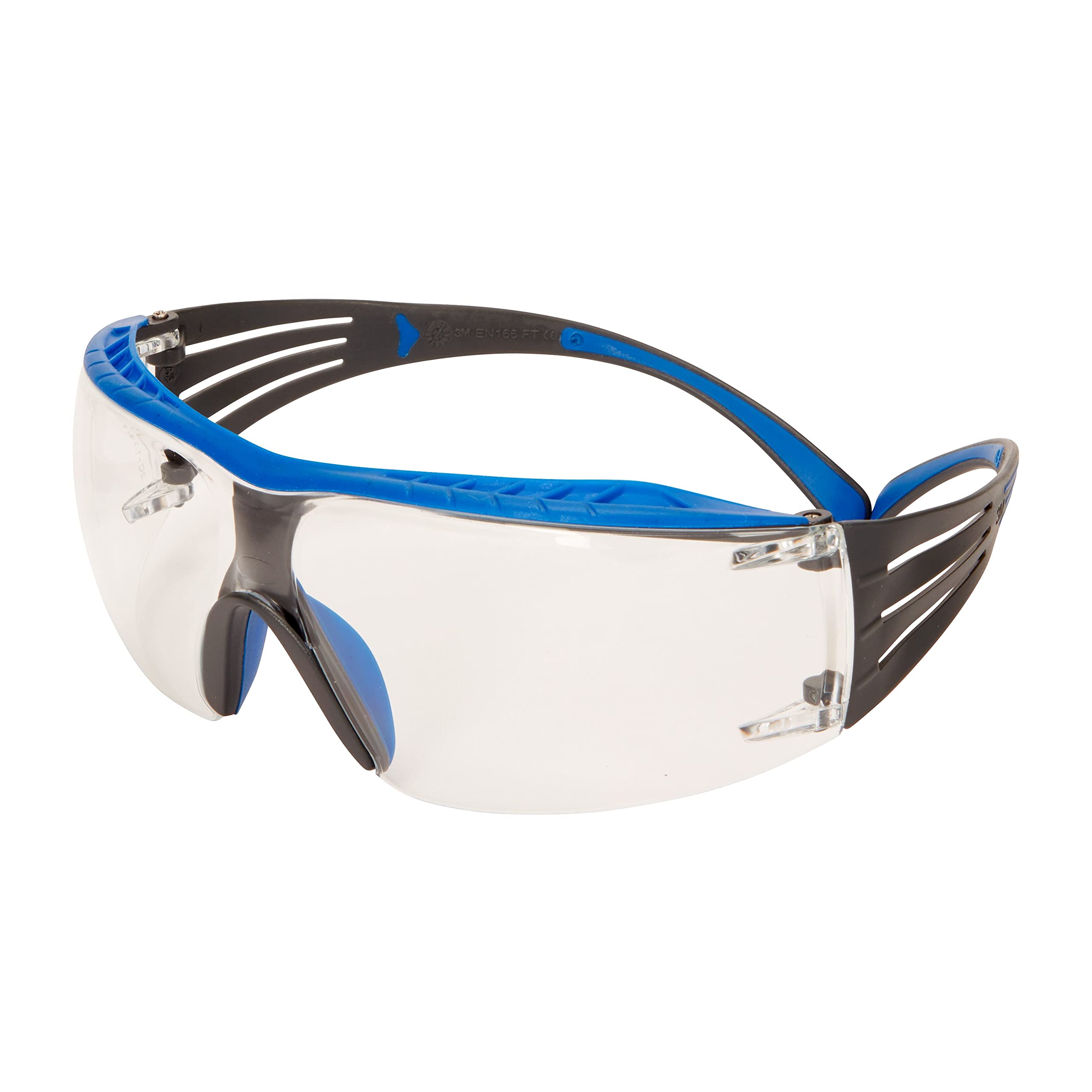 3M SecureFit 400X Safety Glasses, Blue/Grey frame, Scotchgard Anti-Fog/Anti-Scratch Coating (K&N), Clear Lens, SF401XSGAF-BLU-EU