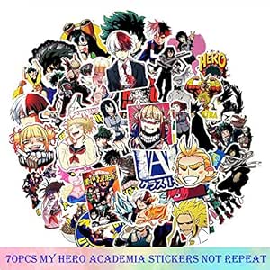 amazoncom mha stickersmy hero academia sticker 70 pcspack my hero