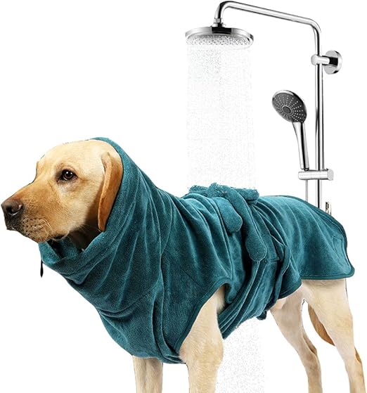 Dog Bathrobe Soft Absorbent 100 Microfiber Towel,Dog Drying Towel Robe for Dogs