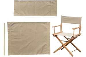 CANSYBIL Director Chair Replacement Canvas Fabric Seat Cover Foldable Director’s Chair Cover Kit Black | 21.2" L x 16.1" W x 0.39" H (Khaki)