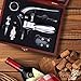 Wine Opener Set with Wine Stoppers, Drip Ring, Foil Cutter and Extra Corkscrew – Premium 6-Piece Gift Set in Elegant Cherry Wood Case