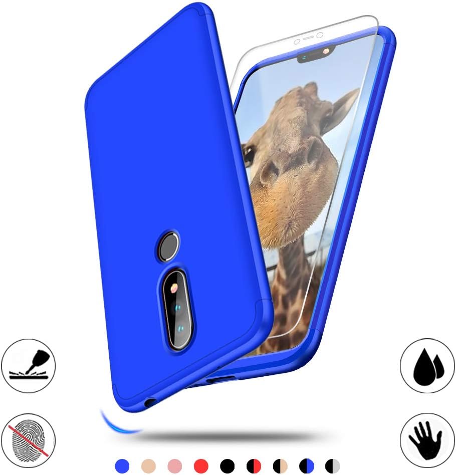 Nokia X6/ Nokia 6.1 Plus Case, AChris Case Cover for Nokia X6/Nokia 6.1 Plus 360 Degree Protection Slim PC Phone Case Bumper Shock-Absorption Anti-Fingerprint with Screen Protector