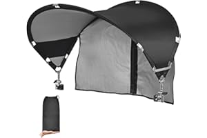 REYZAA XL Universal Chair Canopy Umbrella, UPF 50+ Foldable Sun Shade Attachment with Adjustable Clamp, Fits Most Brands’ Beach, Camping, Lawn, Tanning, Zero Gravity, Lounge & Fishing Chairs