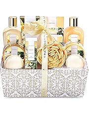 Spa Gift Basket for Women, Spa Luxetique Vanilla Perfume Bath Set, 12 Pcs Relaxing Home Spa Kit with Bath Bombs, Bubble Bath,Shower Gel, Body Lotion & More.Perfect Birthday&Holiday Gift Set for women
