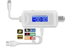 HIDB TV Antenna Amplifier Signal Booster, 25dBi High Gain Amplifier for 4K/1080p TVs, Low Noise, Adjustable Gain & Timer, USB Powered, Digital Signal Amplifier Boosts Weak Signals, Works with Smart TVs