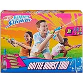 Nerf Super Soaker Bottle Burst Trio | 3 Pump Action Water Toys | Removable 4 Fl. Oz. Capacity Bottles | Kids Outdoor Toys | Ages 6+