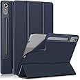 DINGGUAGUA Case for Lenovo tab p12 12.7Inch 2023 TB-370FU,Soft TPU Back Shell Slim Smart with Multi-Angle Stand Cover for Lenovo Tab P12 (2024) 12.7" Tablet,Dark Blue