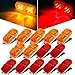 Partsam 14x Trailer Marker LED Light Double Bullseye 10 Diodes Clearance Light Red/Amber, 4×2 Tiger Eye/Double Bubble 12V Rectangular LED Side Marker Light Indicators Surface Mount RV Camper Trucksthumb 1