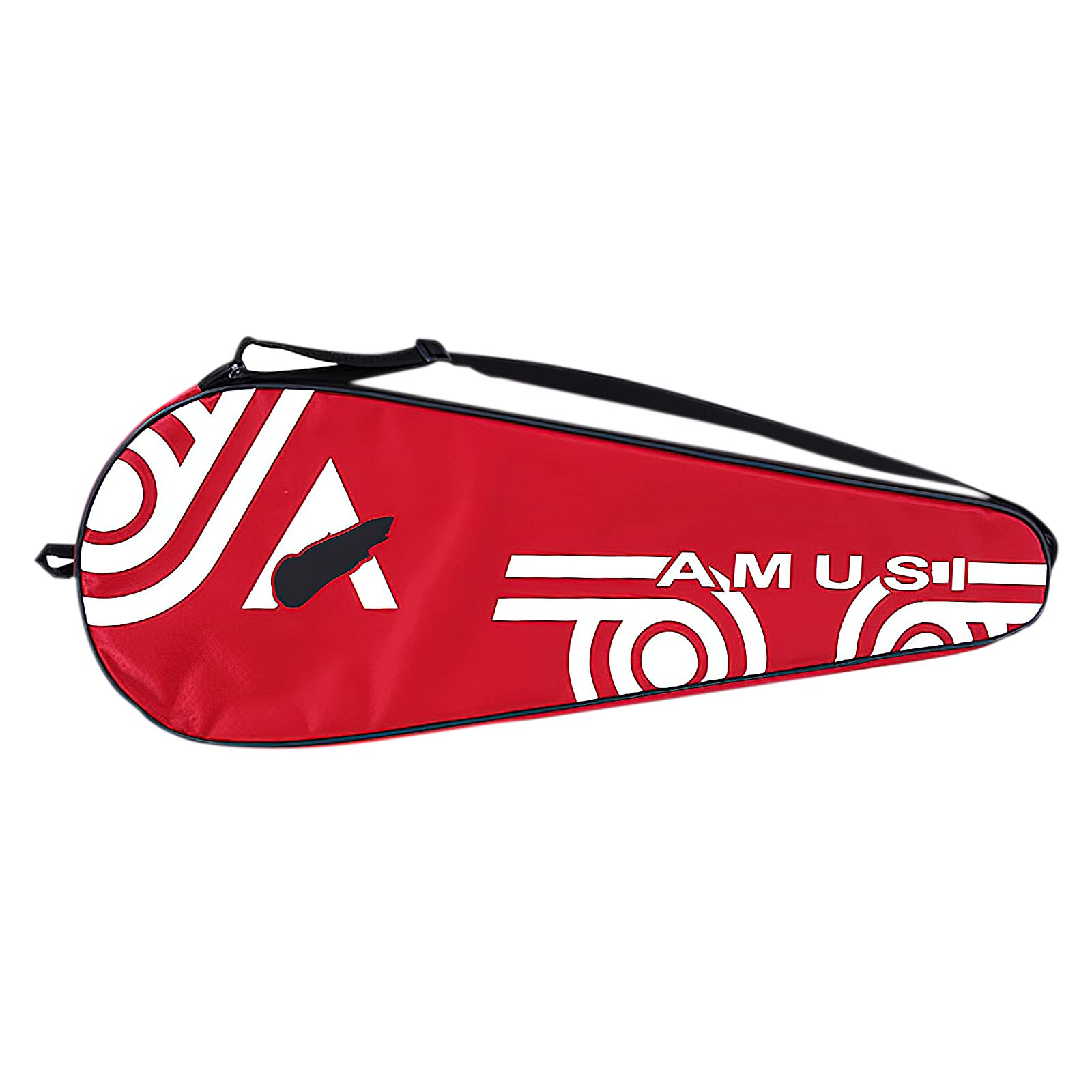 haozaikeji Racket Bag for 2 Badminton Waterproof Oxford Cloth Professional Badminton Cover Portable Rackets Carry Case Shoulder Bag Sports Gym Equipment Fits for Women Men, Black Red, Length 70cm