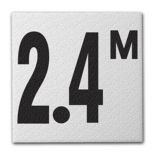 Ceramic Swimming Pool Deck Depth Marker " 2.4 M " Abrasive Non-Slip Finish, 4 inch Font
