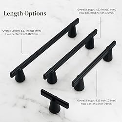HESTIA HARDWARE 10 Pack 5 Inch Black Cabinet Pulls