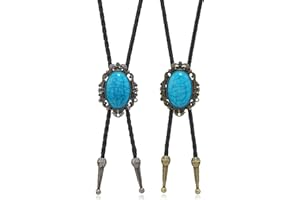 Bolo Tie For Men Western Cowboy Necktie Turquoise Tie Pendant Necklace Costume Accessories Vintage Ties Men Fashion Accessory