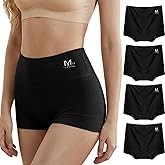 newnice Women's Cotton Boxer Briefs High Waisted Underwear Soft Boyshorts Panties Full Coverage Anti Chafing Smooth Fit