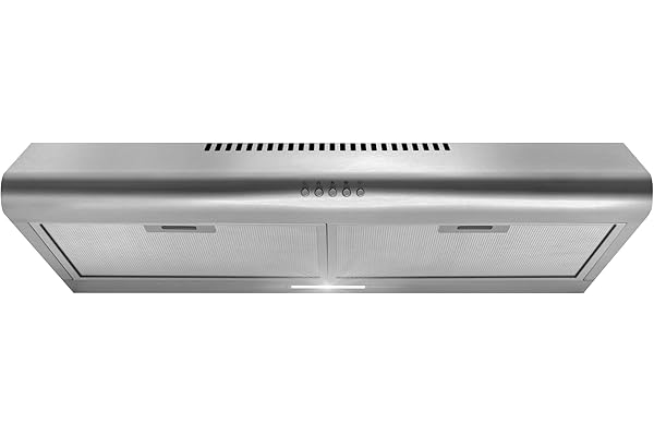 COSMO COS-5MU30 30 in. Delta Collection Ducted Under Cabinet Range Hood, Button Controls, Reusable Filters, LED Lights, Stainless Steel | Cosmo COS-5MU30 Reusable Filters, LED Lighting, Push Button Controls, 3 Fan Speeds, Slim Profile, Top or Rear Venting
