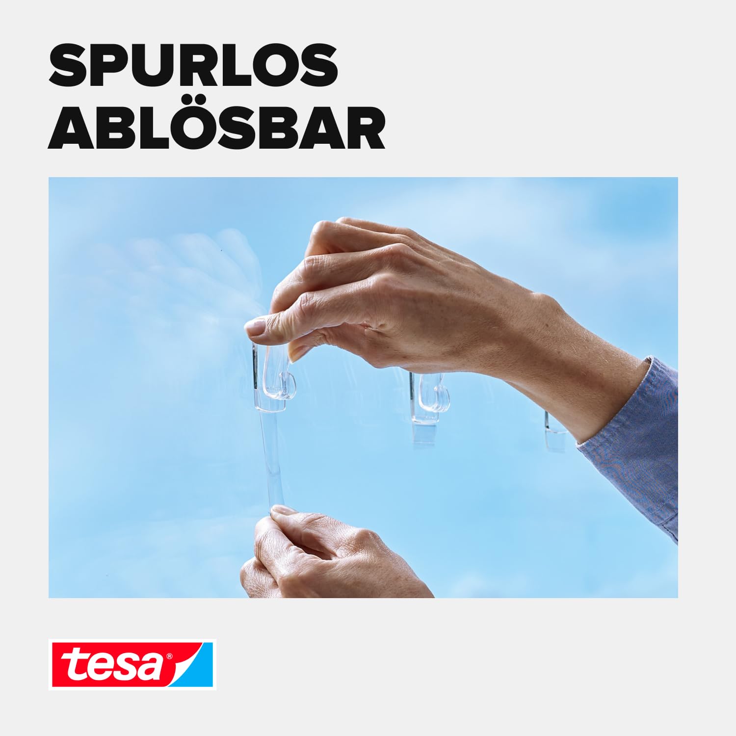 tesa Powerstrips transparent Deko - doppelseitige Klebestreifen für leichte Dekorationen, bis zu 1kg Haltekraft - selbstklebend 1kg 8 Powerstrips 6
