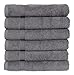 SALBAKOS 100% Turkish Cotton Towels (Gray, 6 Hand Towels)