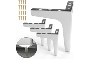 LOSODONA 7 Inch Furniture Legs Set of 4 Right Angle Furniture Legs Metal Table Legs Metal Modern Style Sofa Legs Chair Legs Heavy Duty Sofa Replacement Feet for Couch, Nightstand, Ottoman, Cupboard (Silver)