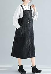 Flygo Women's Casual Mid Length Long Corduroy