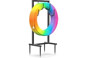 MEXMIODY Garden Hose Holder,4 Hooked Hose Holder,Water Hose Holder With 4 Reinforcing Spikes,Heavy Duty Metal Hose Holder,Outdoor Hose Holder