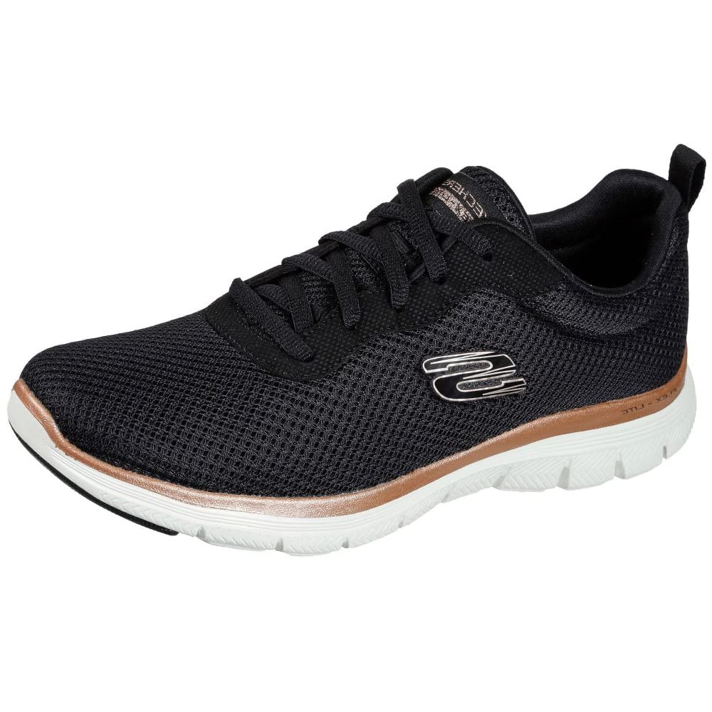 Skechers Women's Flex Appeal 4.0-Brilliant Vie, Black/Turquoise, 5.5 Image