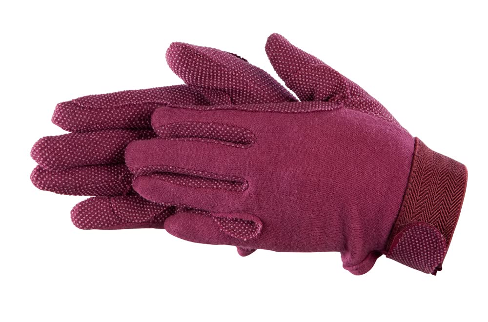 PFIFF 011318 Unisex Cotton Riding Gloves, womens, Gloves, 011318-94-L, burgundy, L — image 1