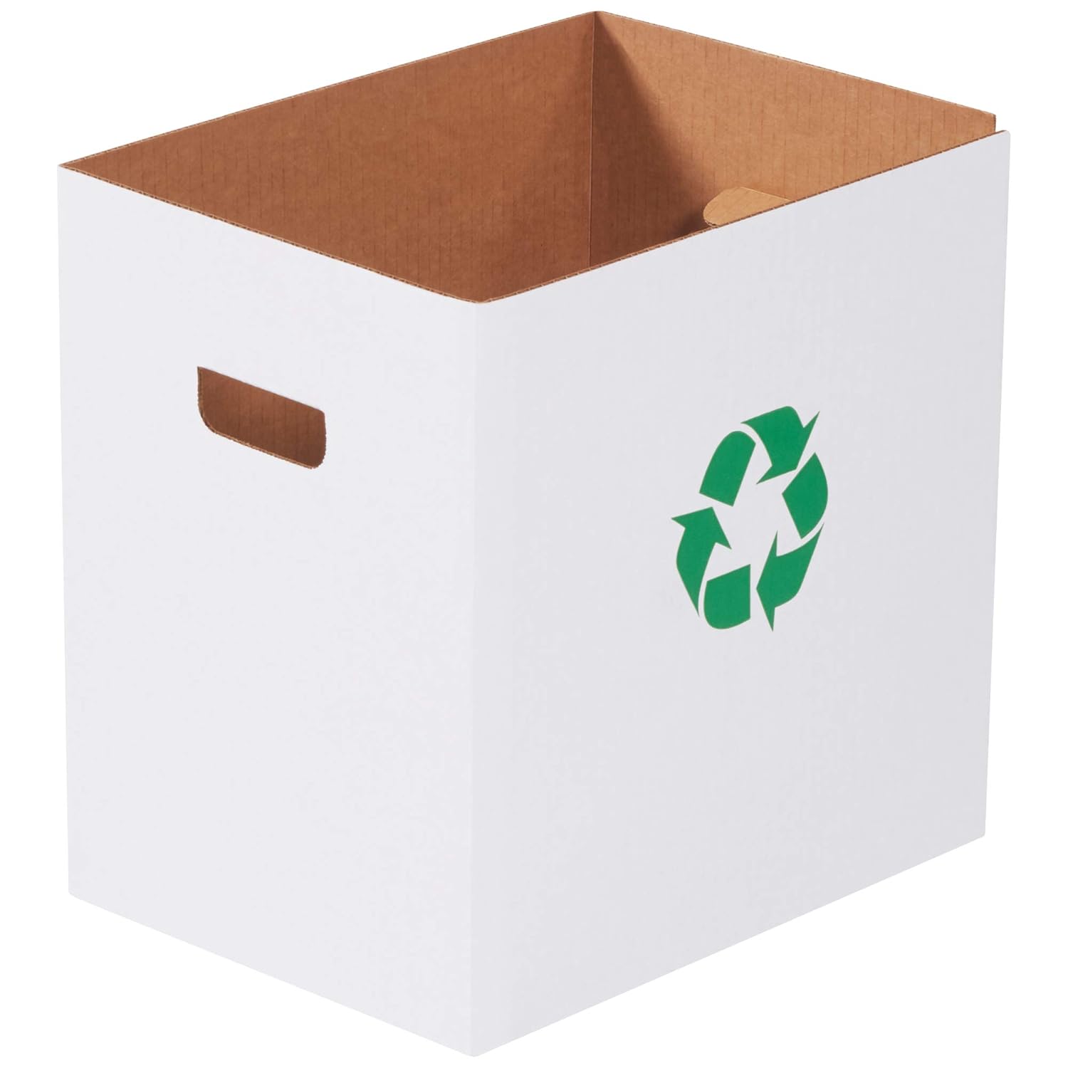 Aviditi Corrugated Trash Cans with Recycle Logo, 7 Gallon