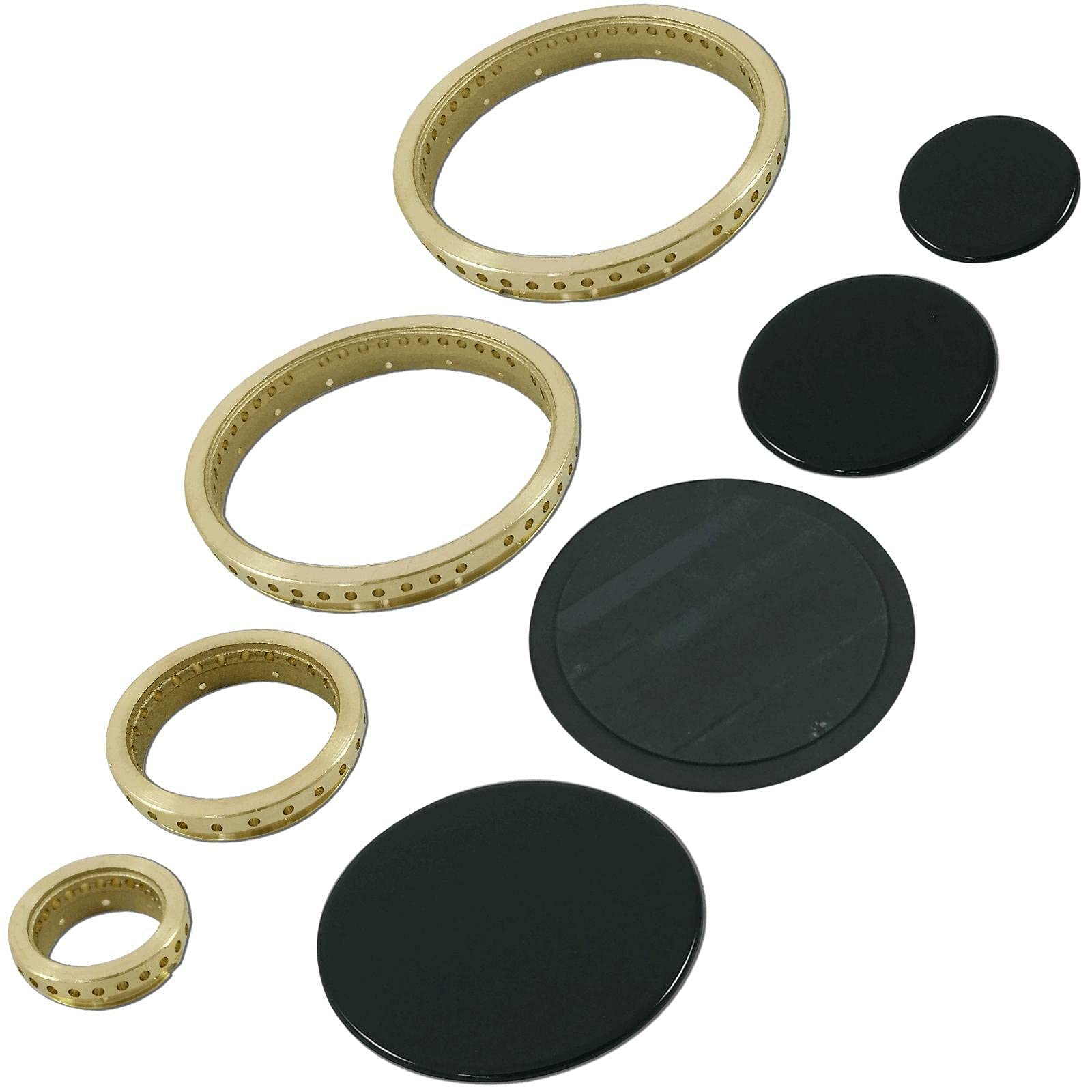 VORAGA Lofra 4-Burner Hob Replacement Kit - Gold Metal Flame Spreaders + Crowns