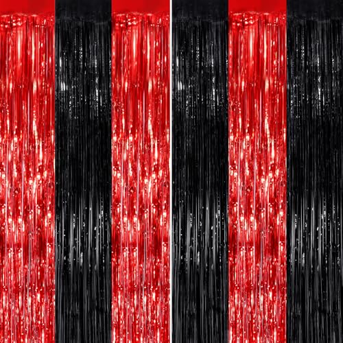 Black Red Party Decorations
