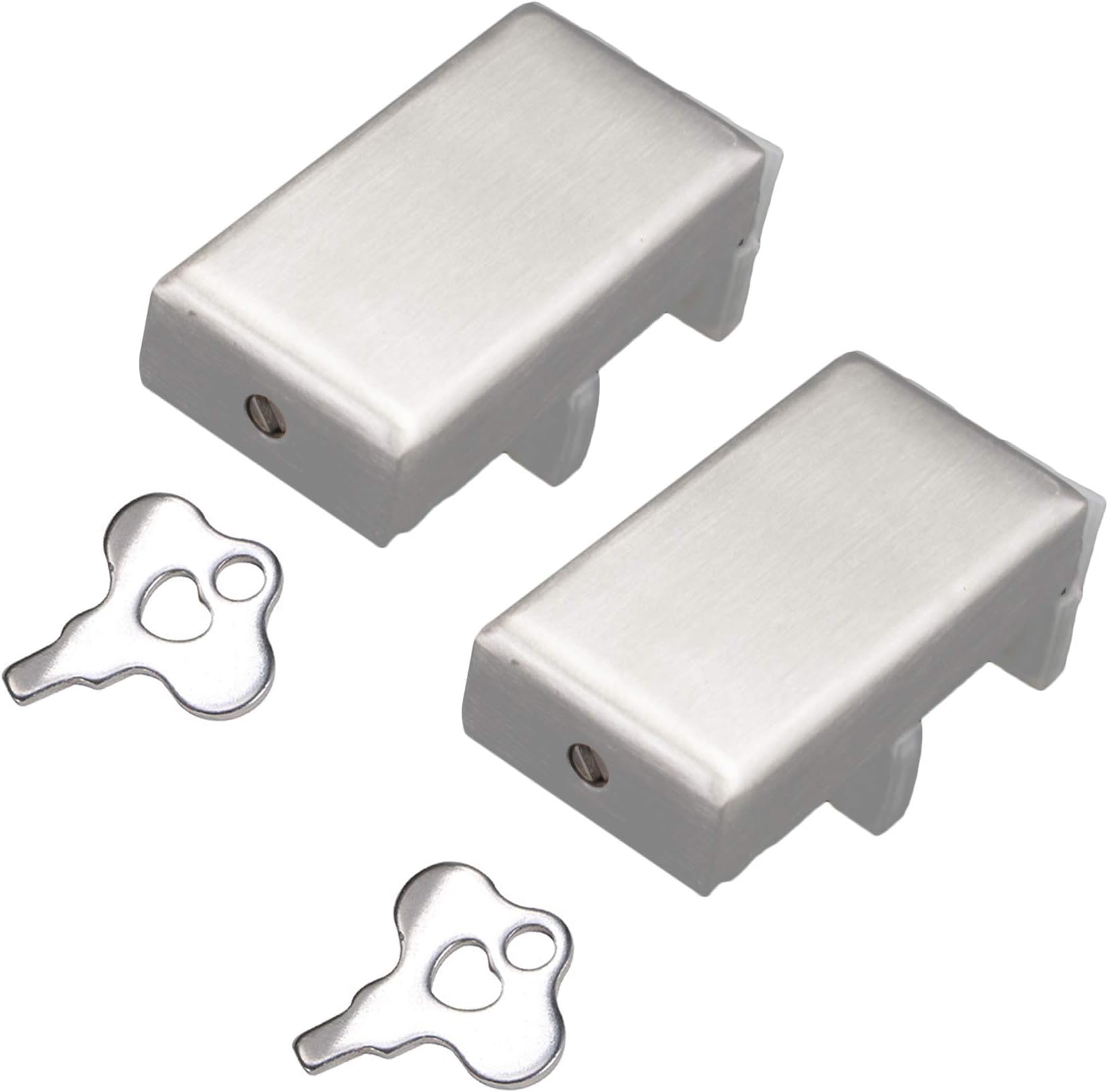 OMOTOOL Sliding Window Locks Sets with Keys (2 Pack) Door Frame Security Lock Stop Adjustable for Home and Office Child Safety