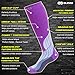 Blitzu Compression Socks 15-20mmHg for Men & Women BEST Recovery Performance Stockings for Running, Medical, Athletic, Edema, Diabetic, Varicose Veins, Travel, Pregnancy, Relief Shin Splint S/M Purple