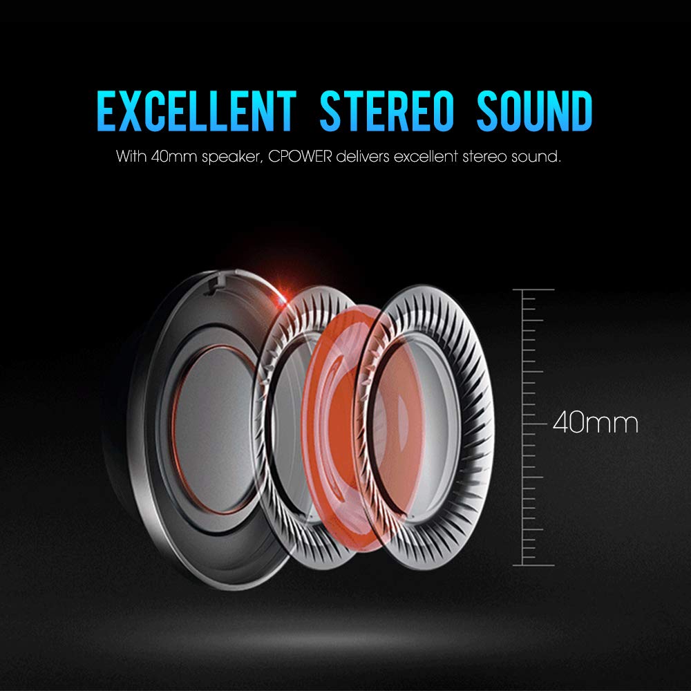 Gaming Headset for PS4 Xbox One, SADES CPOWER 3.5mm Stereo Sound, Swivel to Mute Noise-Cancellation Microphone, Soft Memory Earmuffs, Over Ear Gaming Headphones for PC/Laptop/Mac/Smart Phone/Windows