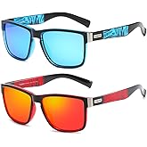 DUBERY Vintage Polarized Sunglasses for Men Women Retro Square Sun Glasses D518