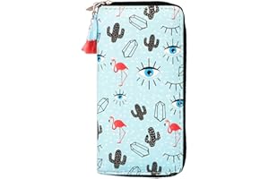 Timlee Cute Rainbow Unicorn Long Wallets Long Purse Cactus Evil Eye Wallet For Teen Girls (Evil Eye)