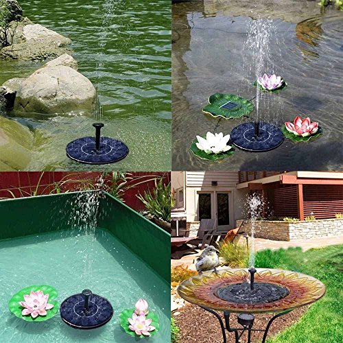 WBPINE Solar Birdbath Fountain Pump, Solar Powered Floating Fountain Kit Solar Water Fountain for Bird Bath Pond, Pool and Garden Decoration