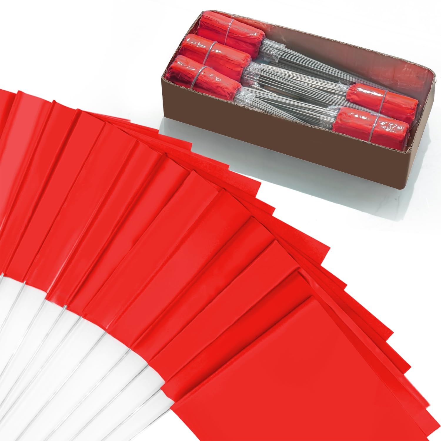 Zozen Marking Flags, Red Color | 1000 Pcs | 15x4x5