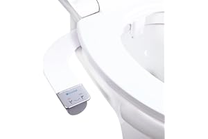 Brondell Bidet Attachment for Toilet SS-250 SimpleSpa Fresh Water Spray with Adjustable Water Pressure Side Arm Control, Slim Bidet Sprayer, Silver Knob (Dual Nozzle)