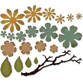 Sizzix, Multi Color, Thinlits Die Set 661806, Tattered Florals by Tim Holtz, 21 Pack, One Size (SIZ661806)