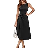 Aupuls Midi Wedding Guest Dresses for Women Formal Sleeveless Cocktail Dress