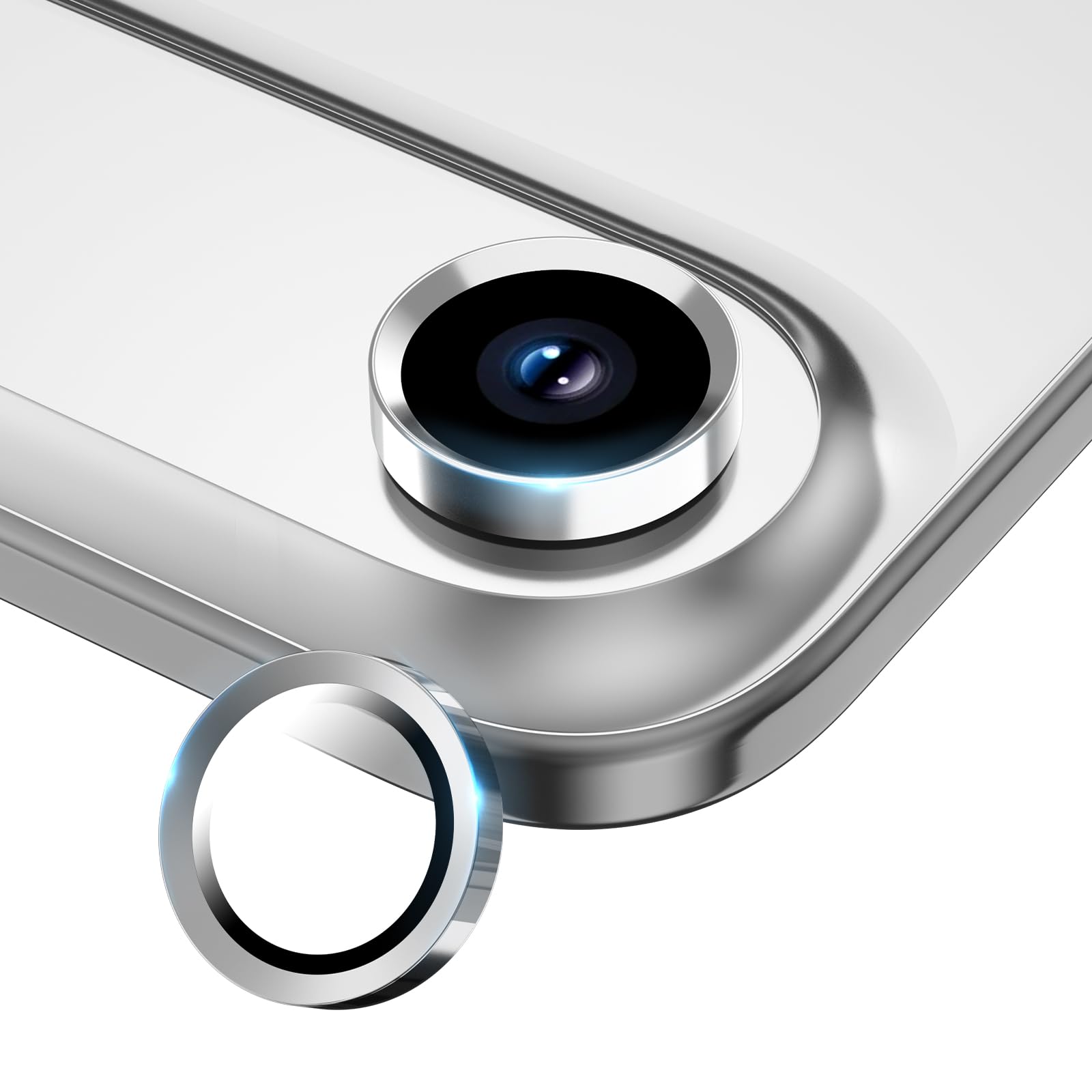 Photo 1 of Wumigoo Camera Lens Protector for iPhone Air,Tempered Glass Metal Individual Camera Cover Screen[Anti-drop] Case Friendly- Cloud White