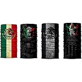 Smagiv 4Pack 3D Mexico Eagle Skull Face Scarf, Neck Gaiter, Headwear, Magic Scarf, Balaclava, Bandana, Headband for Women Men Teenager Fishing, Hunting, Motorcycling,Skiing,Hiking,Yard Work