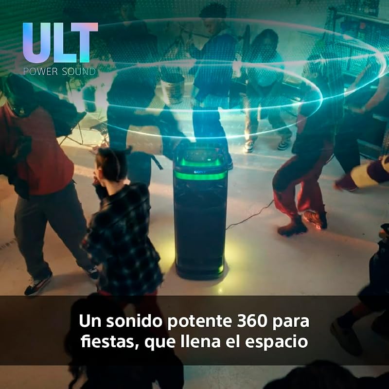 ULT TOWER 10, Altavoz bluetooth para fiestas con ULT POWER SOUND y Deep Bass, altavoces X-Balanced, iluminación LED 360, funciones para fiestas, micrófono inalámbrico, portátil, ruedas giratorias