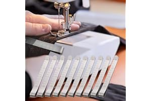 Metal Sewing Edge Curling Clamp 3-Inch Fixed Ruler 10/20Pcs Multi Functional Quilting Tool for Sewing Hemming Measuring, 10Pc