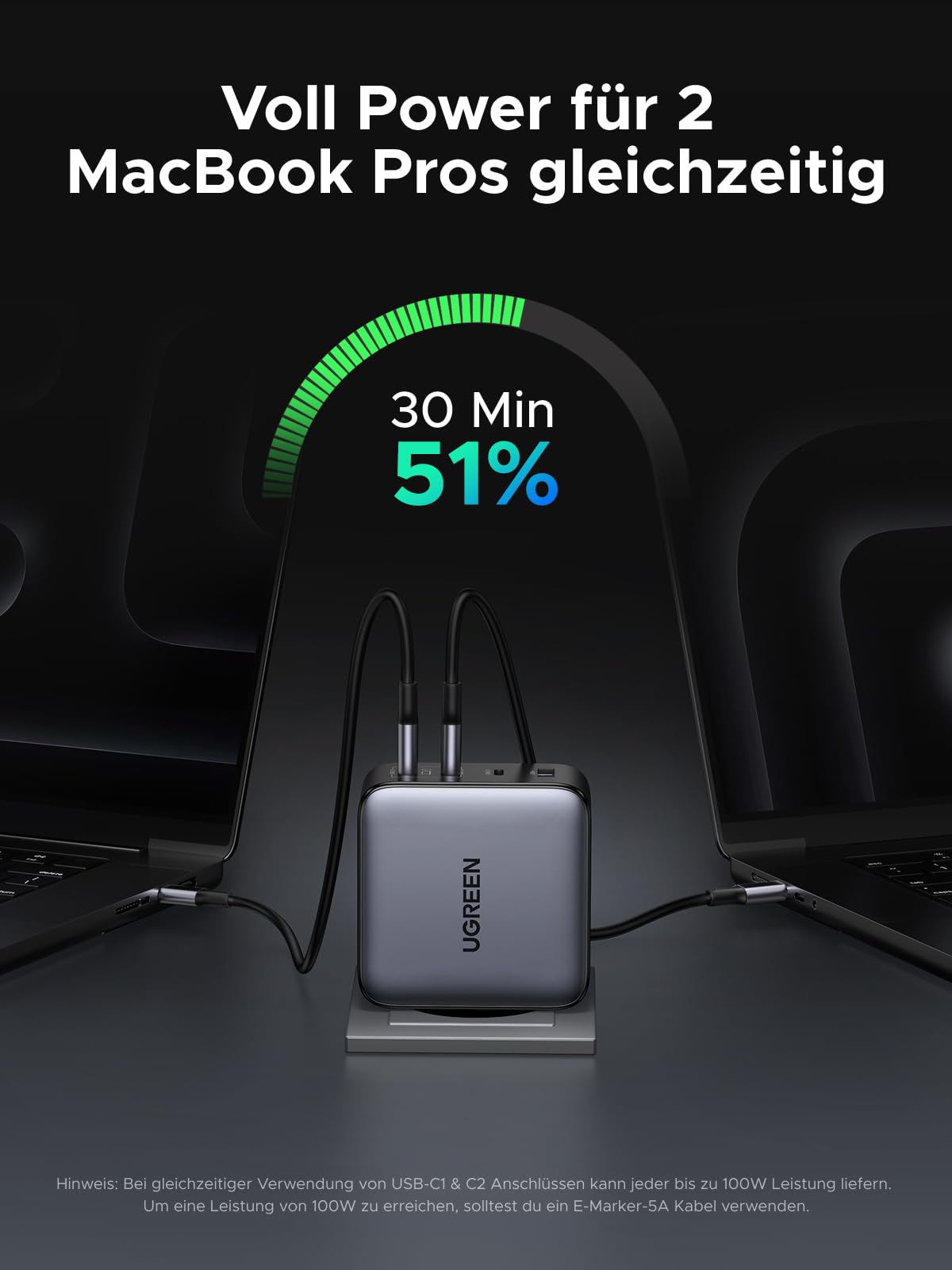 UGREEN Nexode 200W USB C Ladegerät, GaN Netzteil mit 4 Ports, Ultimativer 140W Schnellladeblock, Intelligente Leistungsverteilung, Kompakt & Universell für MacBook, iPhone 17-8, Galaxy Serien 2