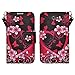 GW Compatible for Samsung Galaxy Note 2 Case, Magnetic Leather Flip Wallet Pouch for Galaxy Note 2, Slim Folio Case with Kickstand, 2 Credit Card Slot Wallet Pouch (Hot Pink Heart Sensation)
